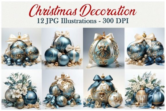 12 Christmas Decoration - JPG Review for Illustrations