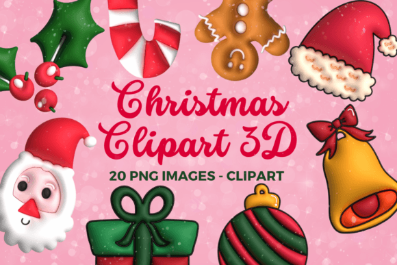 3D Christmas Illustrations Pack Clipart for Modern Publishing