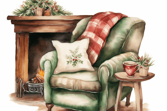 Christmas Coziness. Watercolor: Premium Illustrations for Sellers