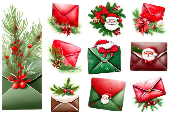 Christmas Decorative Letter Clipart for Modern Illustrations