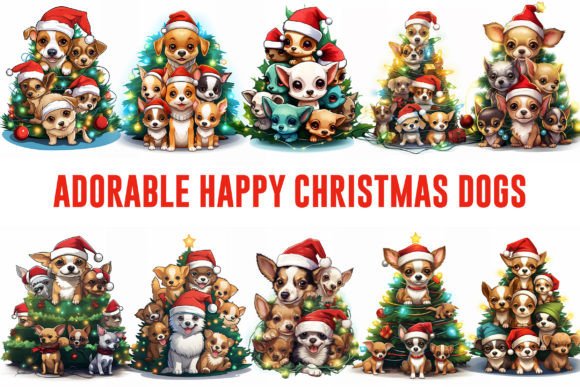 Christmas Dogs Sublimation Clipart PNG Review