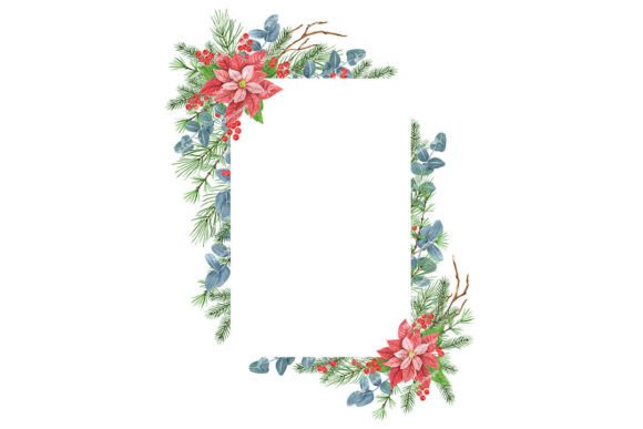 Christmas Frame Watercolor Clipart PNG for Illustrations