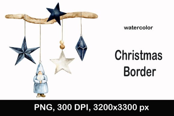 Christmas Nordic Border Minimalist PNG for Modern Illustrations