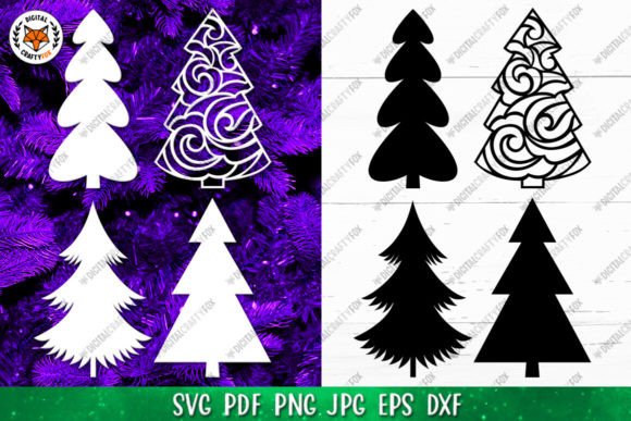 Christmas Tree Mandala Paper Cut SVG for Illustrations