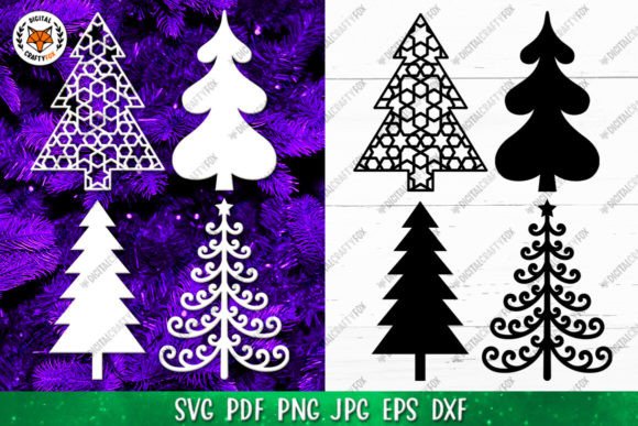 Christmas Tree Paper Cut File SVG for Illustrations
