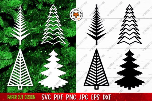 Christmas Tree Silhouette SVG for Modern Illustrations