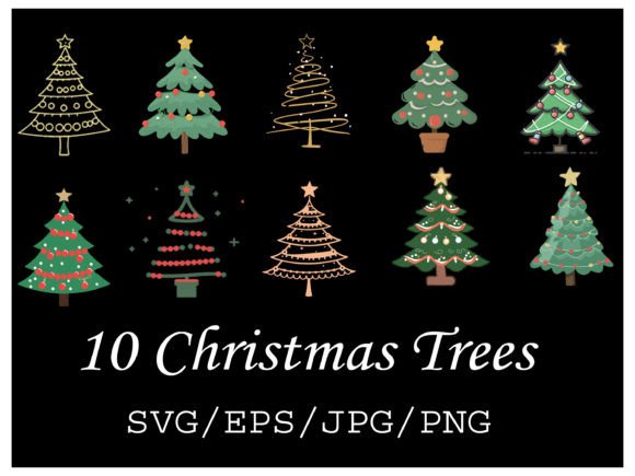 Christmas Tree X- Mas 10 Elements: Festive Illustrations for Local Brands