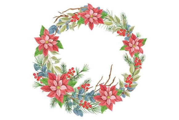 Christmas Wreath Clipart Watercolor PNG for Modern Illustrations