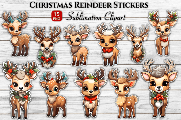 Cute Christmas Reindeer Stickers Bundle Review