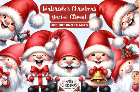 Cute Watercolor Christmas Gnome Clipart Review