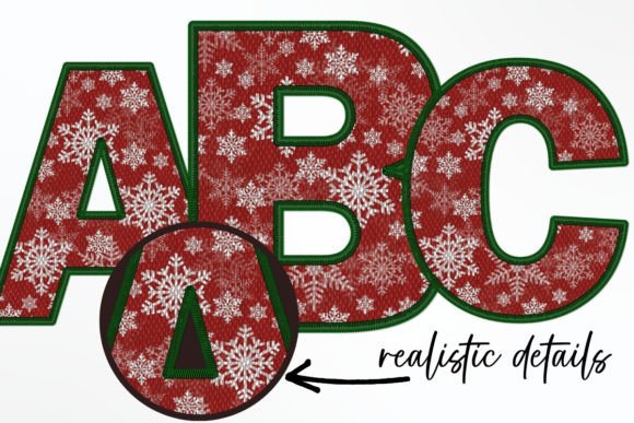 Faux Embroidered Christmas Letters PNG & Illustrations