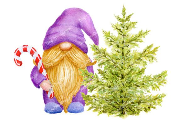 Gnome Christmas Tree Watercolor Painting Review