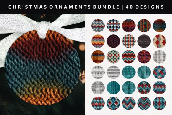 Knitted Christmas Ornament Bundle for Seasonal Illustrations