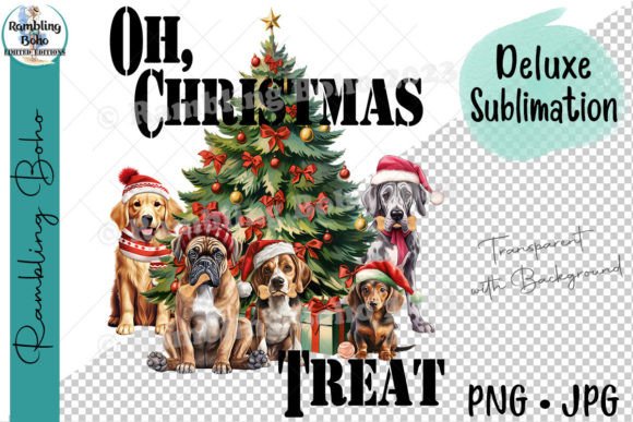 Oh Christmas Treat Cute Dog Pun Png & Illustrations