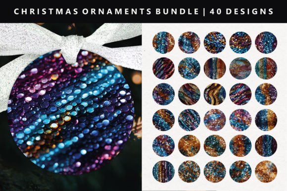Sequin Christmas Ornament Bundle: Festive Illustrations for Makers