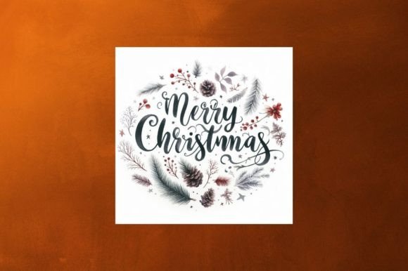 Watercolor Merry Christmas Typography for Illustrations